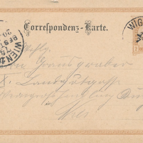 2 Kreuzer Ganzsachen - Karte aus Wigstadtl (16362)