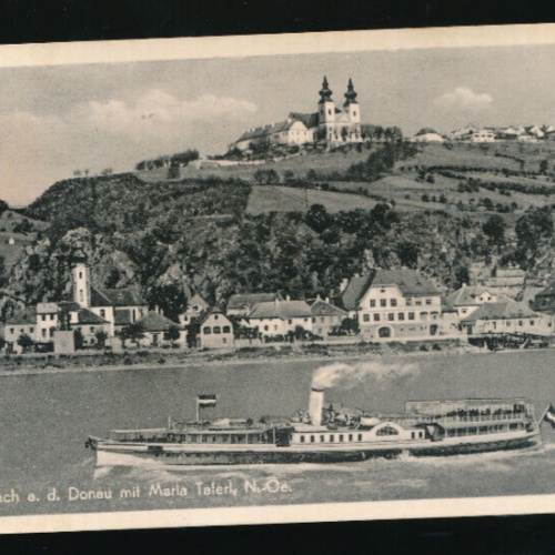 AK aus Marbach an der Donau mit Dampfer Niederösterreich (1320)