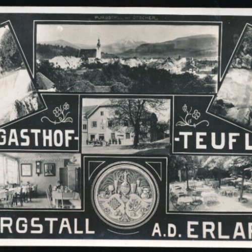 AK aus Purgstal an der Erlaf mit Gasthof Teufl Niederösterreich (1319)