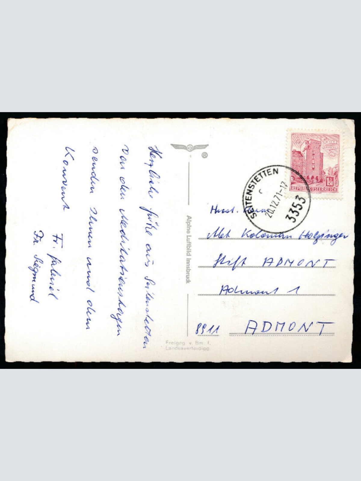 AK aus Seitenstten mit Stift Niederösterreich (1326)