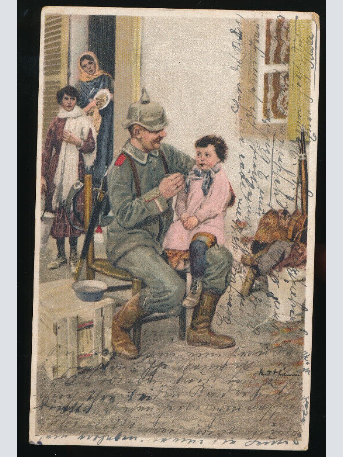 AK Soldat mit kleinem Mädchen (1173)