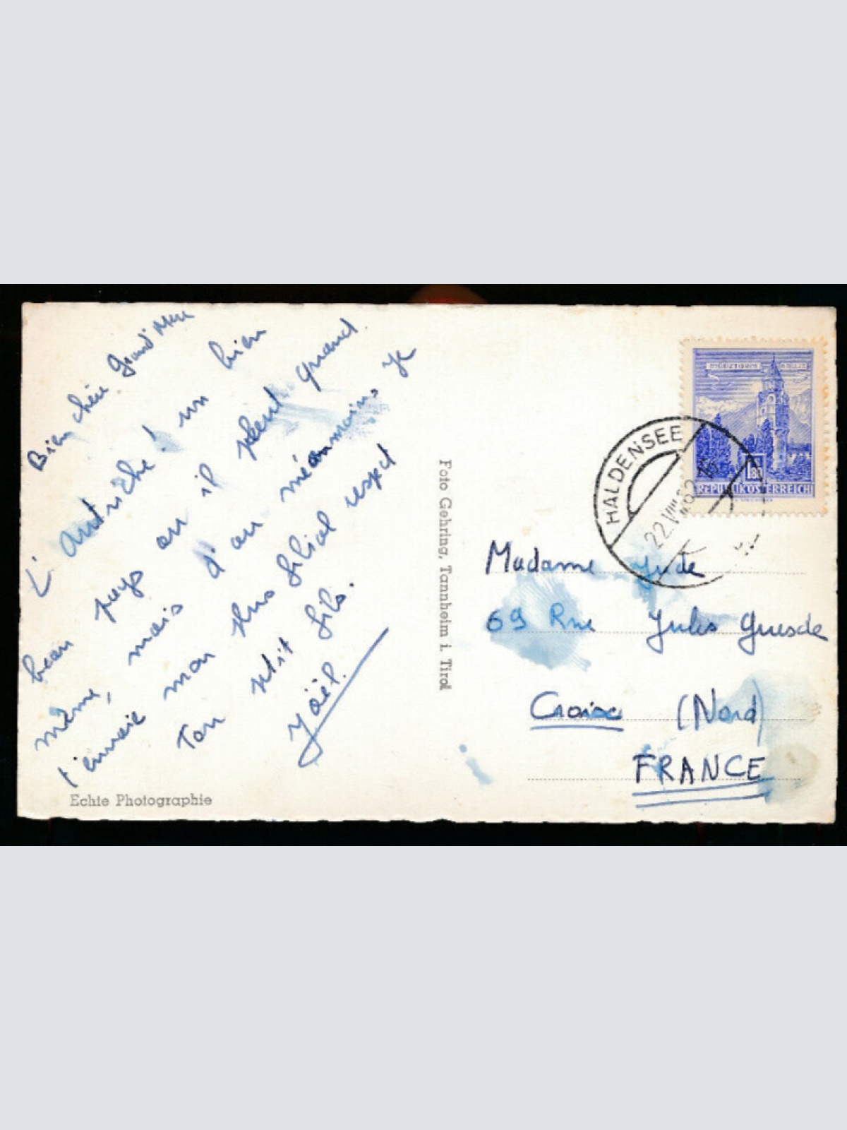 AK aus Tannheim in Tirol (1822)