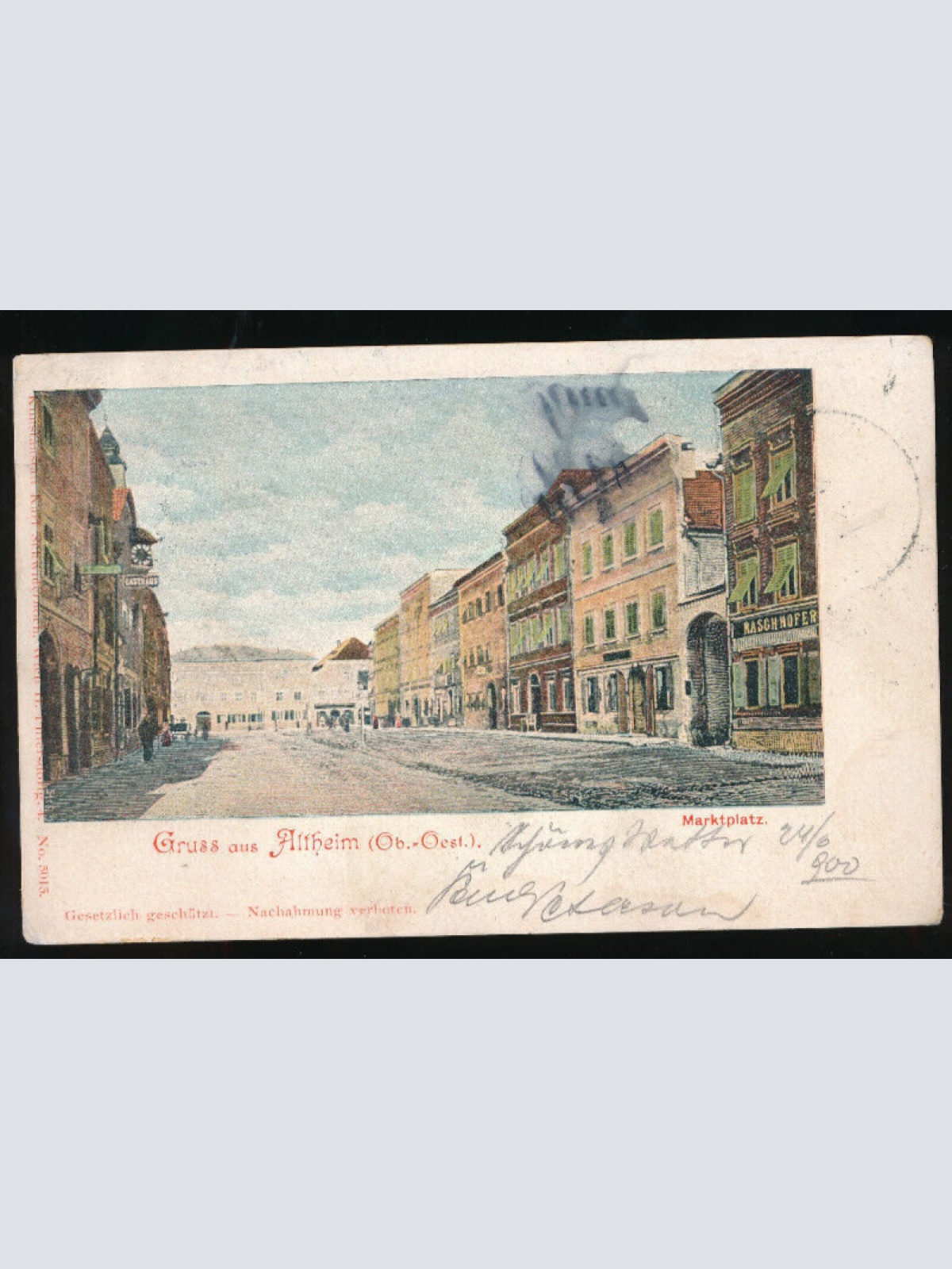 AK gruss aus Altheim Marktplatz Oberösterreich (2030)