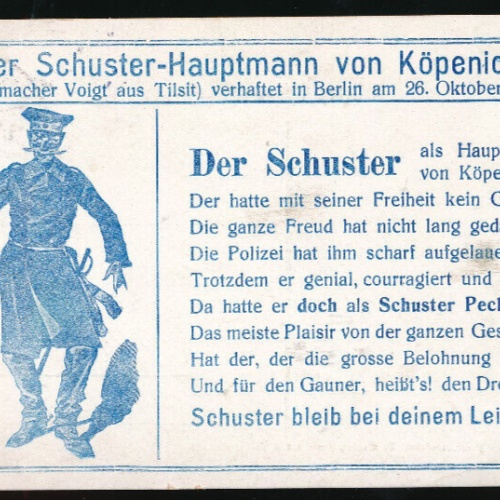 AK der Schusterhauptmann von Köpenick Schuhmacher verhaftet in Berlin (1922)