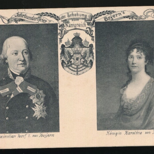 AK vom König Maximilian Josef I. von Bayer nmit seiner Frau (1879)