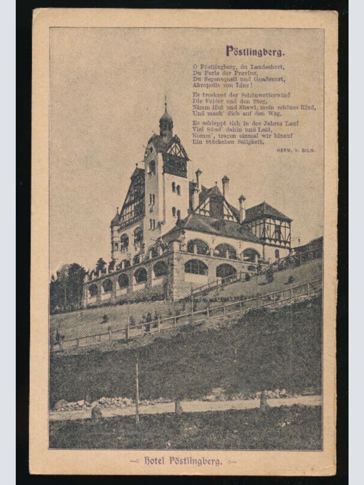 AK aus Linz an der Donau mit Hotel Pöstlingberg Oberösterreich (2377)