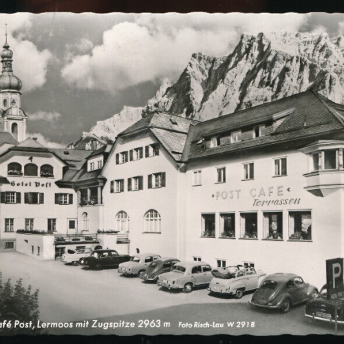 AK aus Lermoos mit Hotel Cafe Post Tirol (2357)