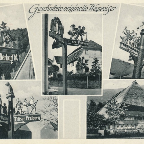 AK, Geschnitzte originelle Wegweiser, Baden-Württemberg (S99)