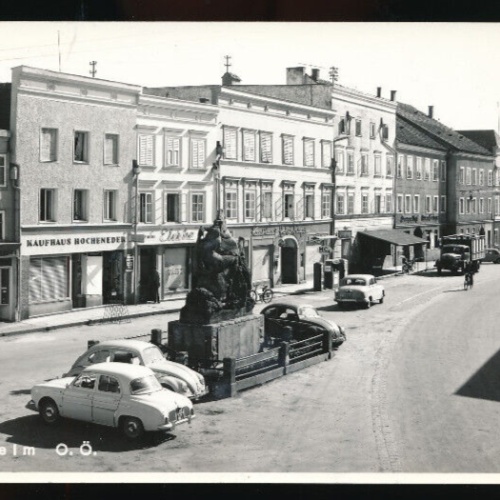 AK aus Altheim mit alten Autos Oldtimer Oberösterreich (2261)