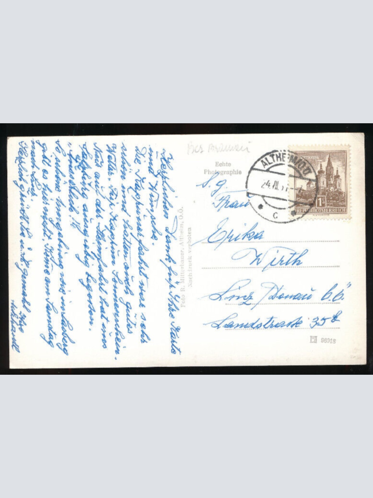 AK aus Altheim mit alten Autos Oldtimer Oberösterreich (2261)