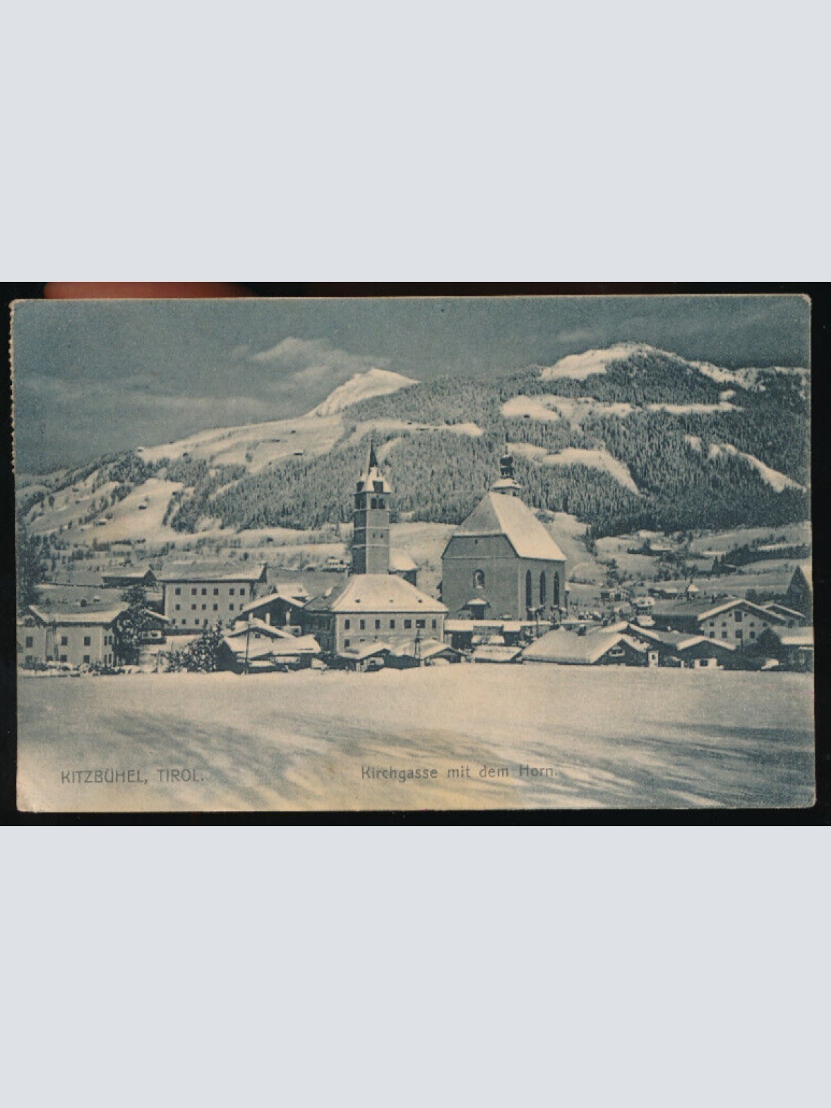 AK aus Kitzbühel Kirchengasse mit dem Horn Tirol (2273)