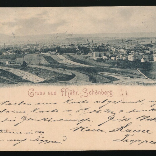 AK gruss aus Mähr - Schönberg Tschechoslowakei (2766)