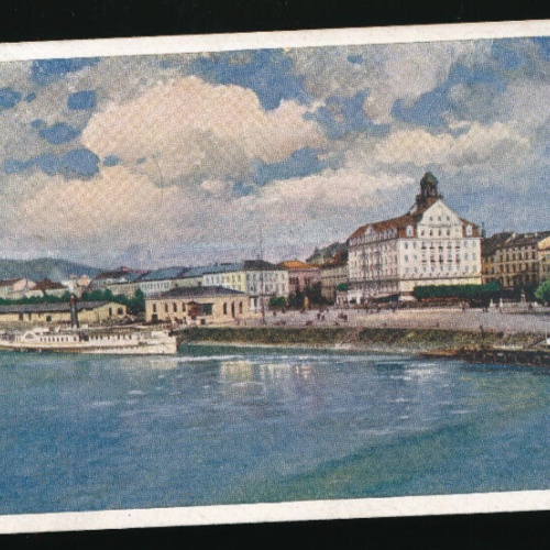 AK aus Linz an der Donau Landungsplatz und Hotel Oberösterreich (2126)