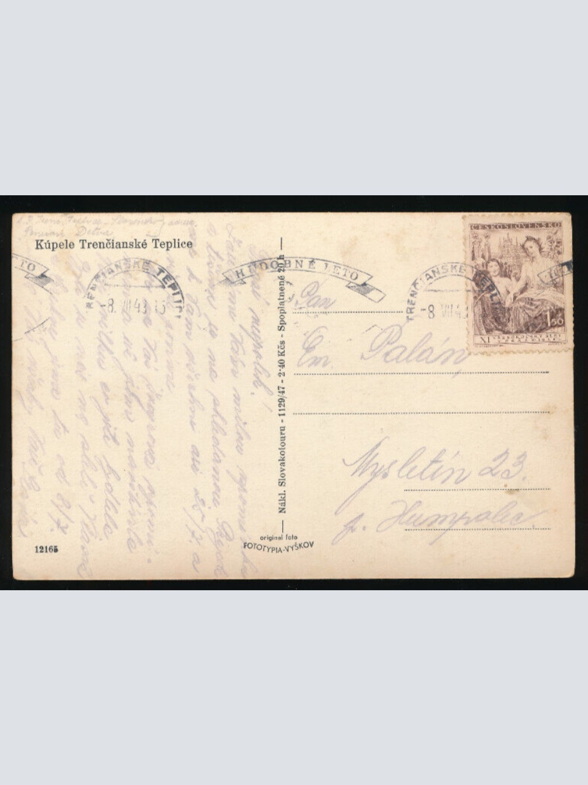 AK aus Kúpele Trencianske Teplice Tschechoslowakei (2769)