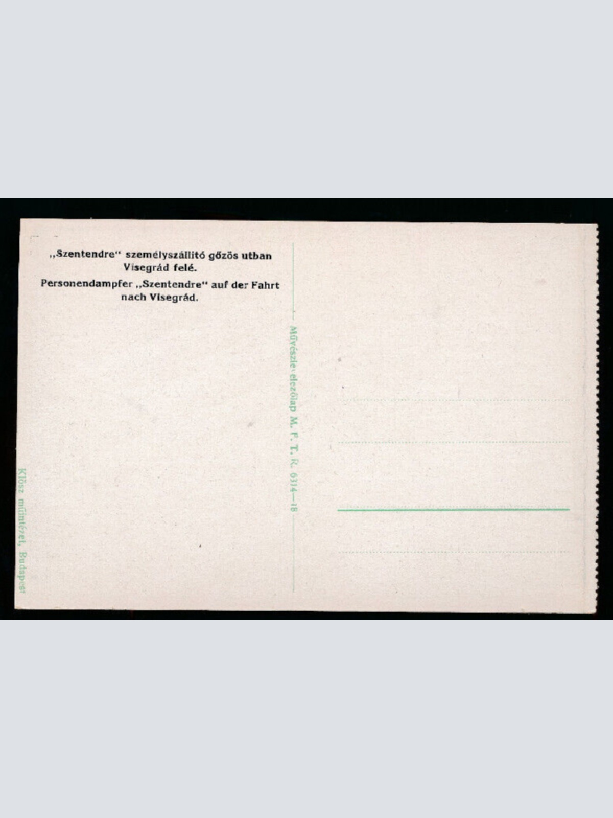Kunst-Karte vom Personen - Dampfschiff Szentendre (2159)