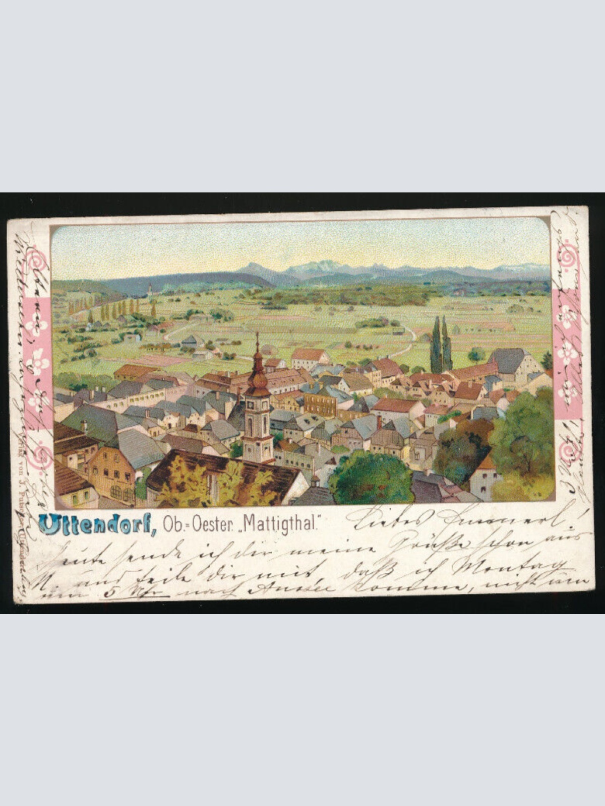 Litho - Karte gruss aus Uttendorf Oberösterreich (2690)