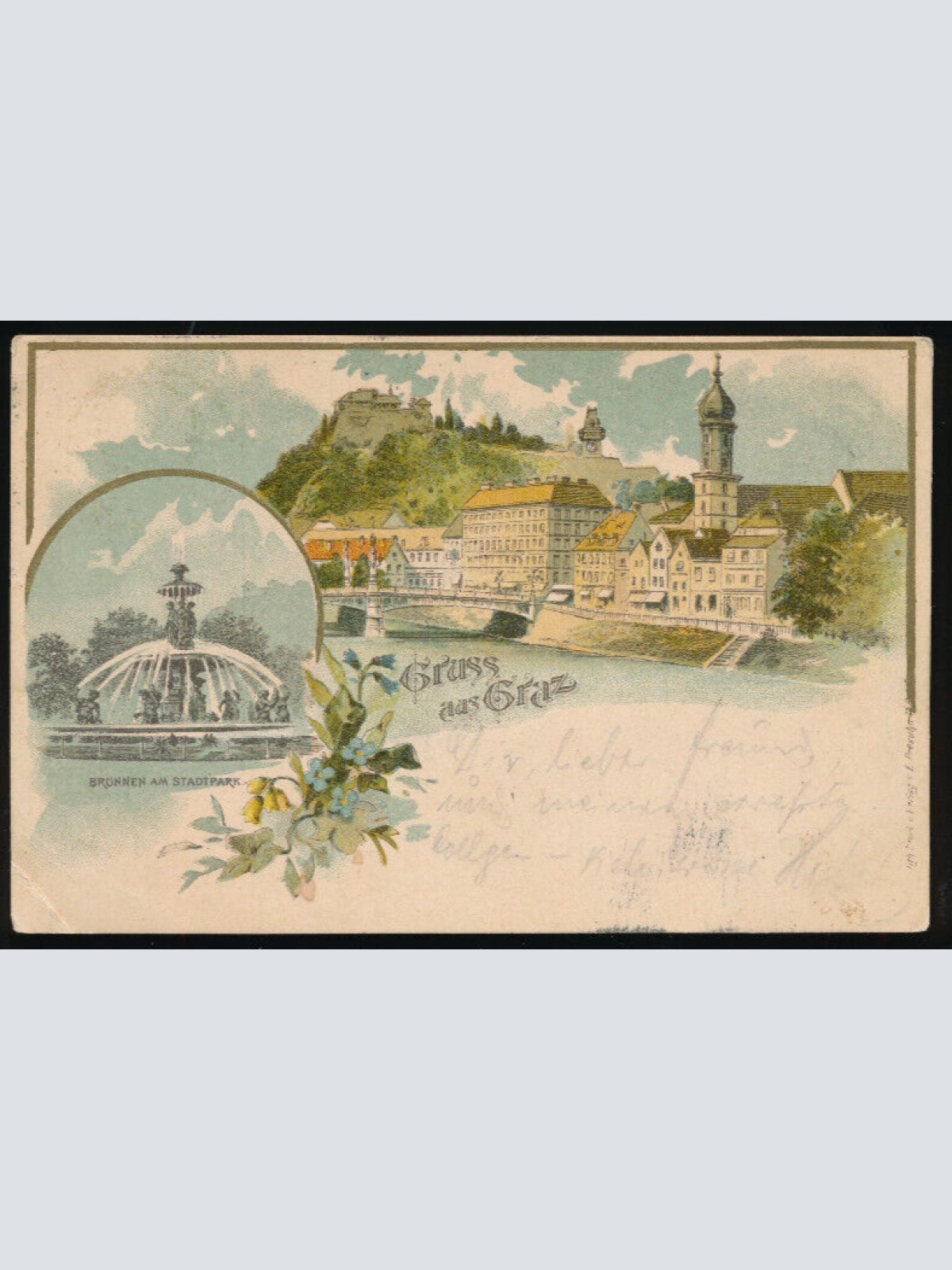 Litho - Karte gruss aus Graz Steiermark (2731)