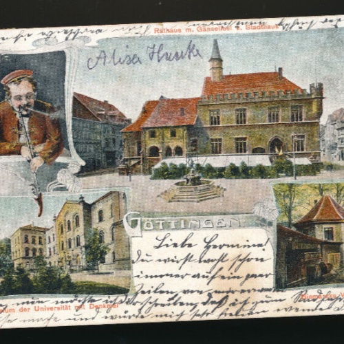 Litho-Karte gruss aus Göttingen Niedrsachsen (2971)