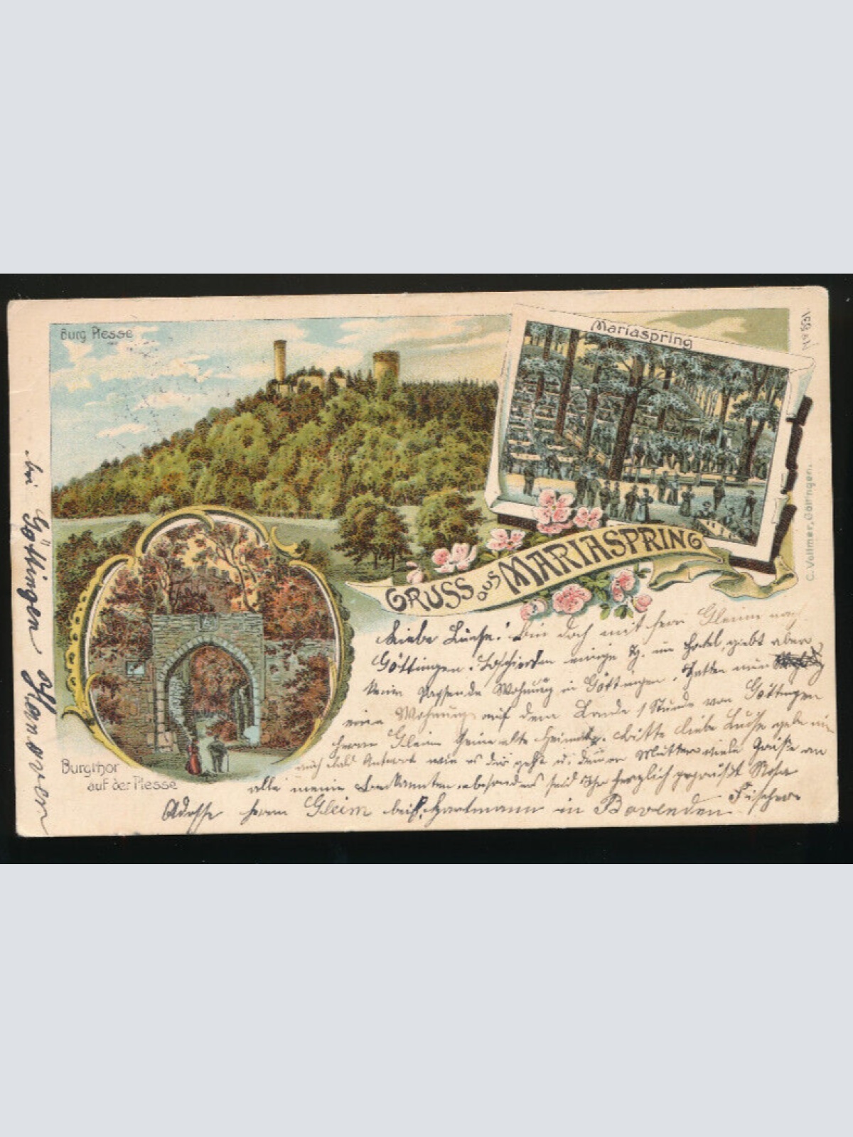 Litho-Karte gruss aus Mariaspring Niedrsachsen (2965)