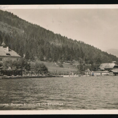 AK aus Feld am Brennsee mit Bergers Strandcafe und Strandbad Kärnten  (2942)