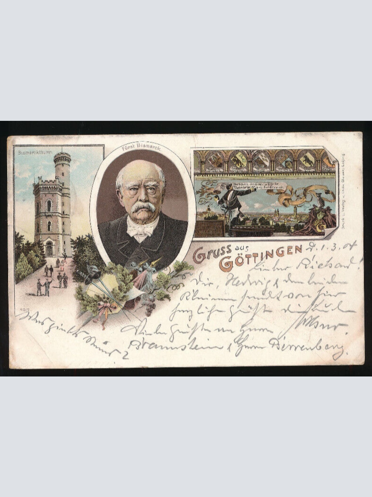 Litho-Karte gruss aus Göttingen Niedrsachsen (2972)