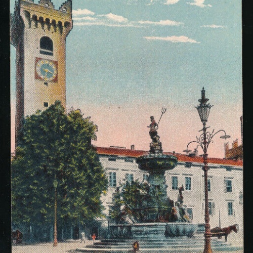AK aus Trento - Trient Großer Platz und turm Italien (3255)