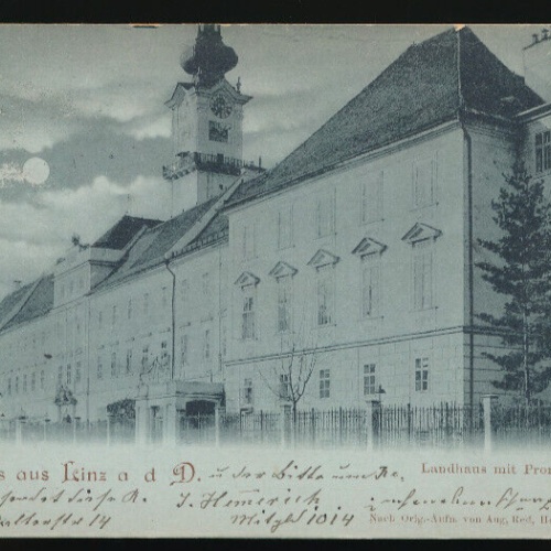 Mondschein - Karte gruss aus Linz an der Donau Oberösterreich (2669)
