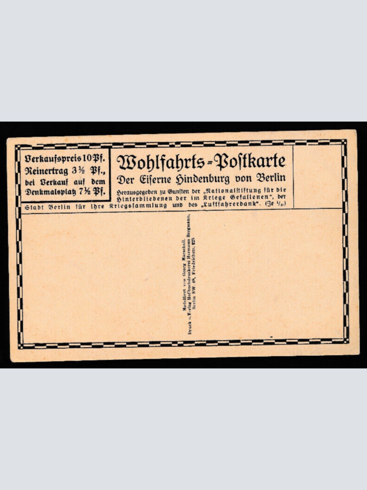 AK der Eiserne Hindenburg von Berlin Deutscher Generalfeldmarschall 1.Wk (2575)