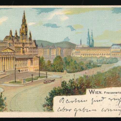 Litho - Karte gruss aus Wien Franzenring (3477)