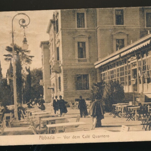 AK aus Abbazia vor dem Cafe Quarnero Kroatien (3302)