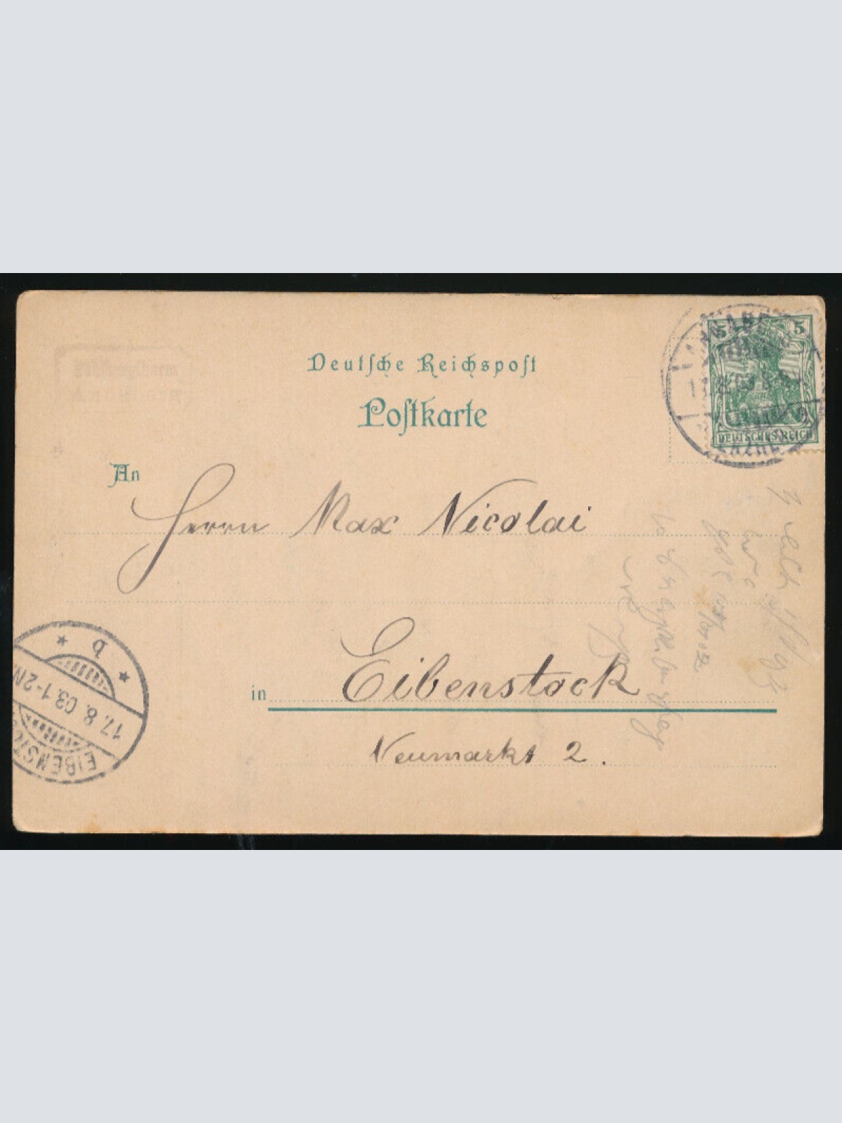 Litho - Karte aus Pöhlberg in Sachsen Rundschau (3397)