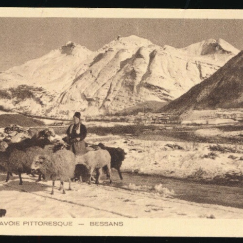 AK aus La Savoie Pittoresque Bessans Bauern mit Schafen Bauernleben (3437)