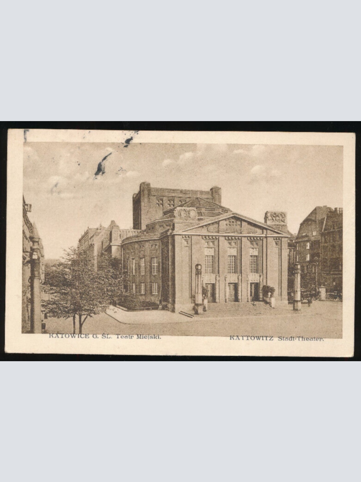 AK aus Katowice - Kattowitz Teatr Miejski Stadt - Theater Polen (3334)