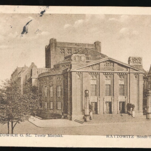 AK aus Katowice - Kattowitz Teatr Miejski Stadt - Theater Polen (3334)