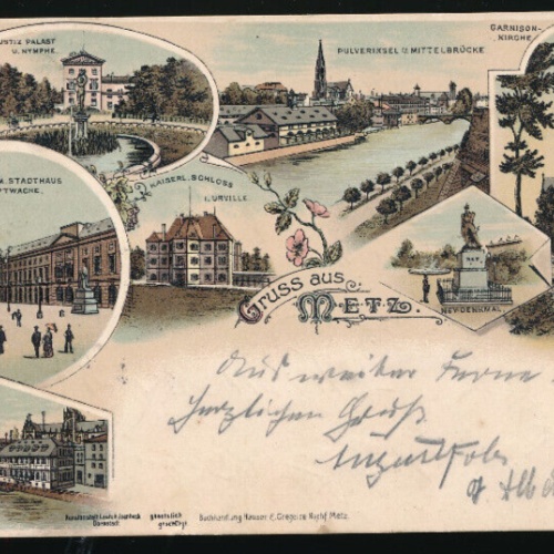 Litho - Karte gruss aus Metz Frankreich (3318)