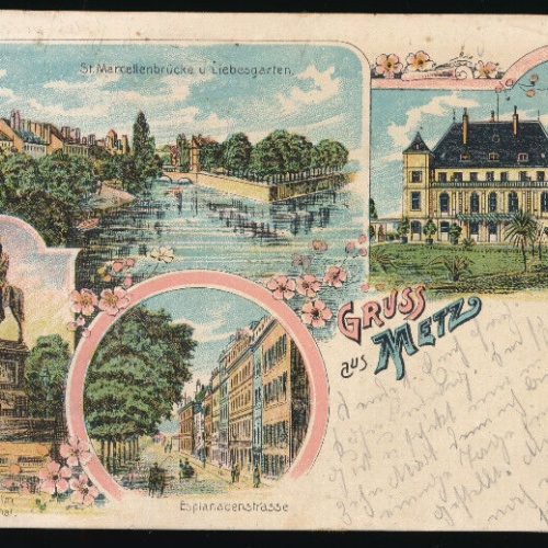 Litho - Karte gruss aus Metz Frankreich (3319)