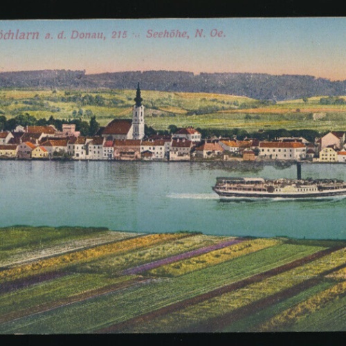 AK aus Gross Pöchlarn an der Donau mit Dampfer Niedrösterreich (3305)