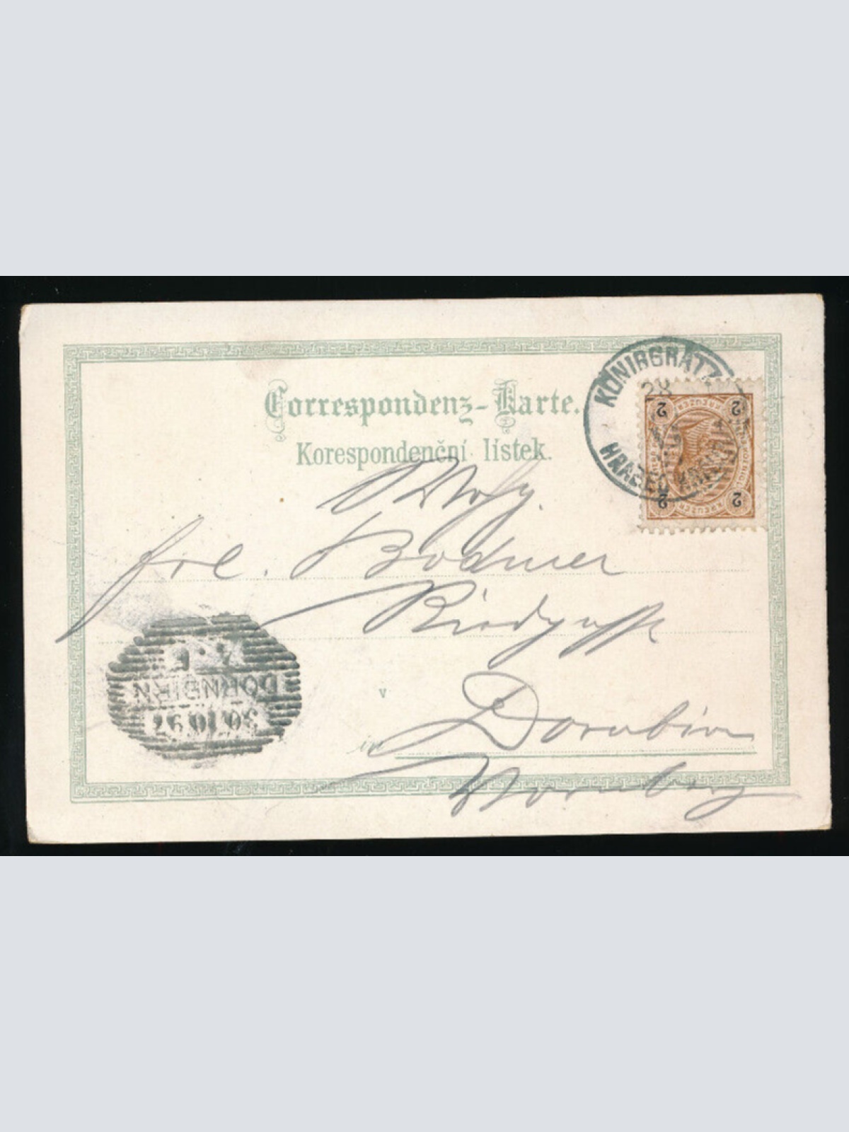 Litho - Karte aus Budweis Tschechoslowakei (3149)