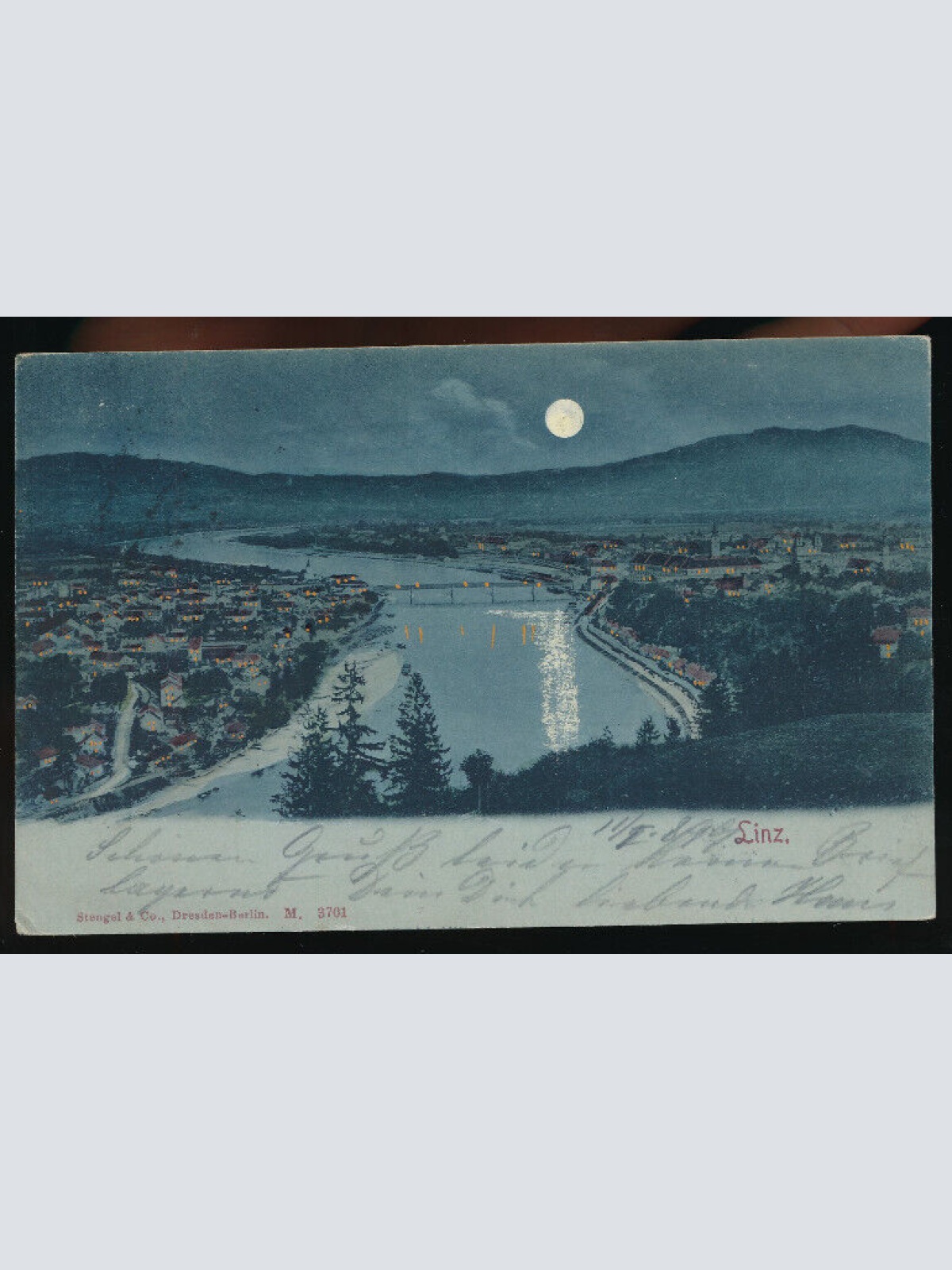 Mondschein - Karte aus Linz Oberösterreich  (2949)