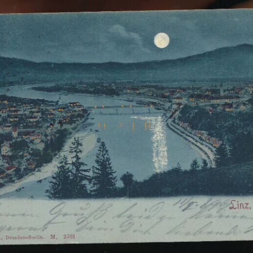 Mondschein - Karte aus Linz Oberösterreich  (2949)