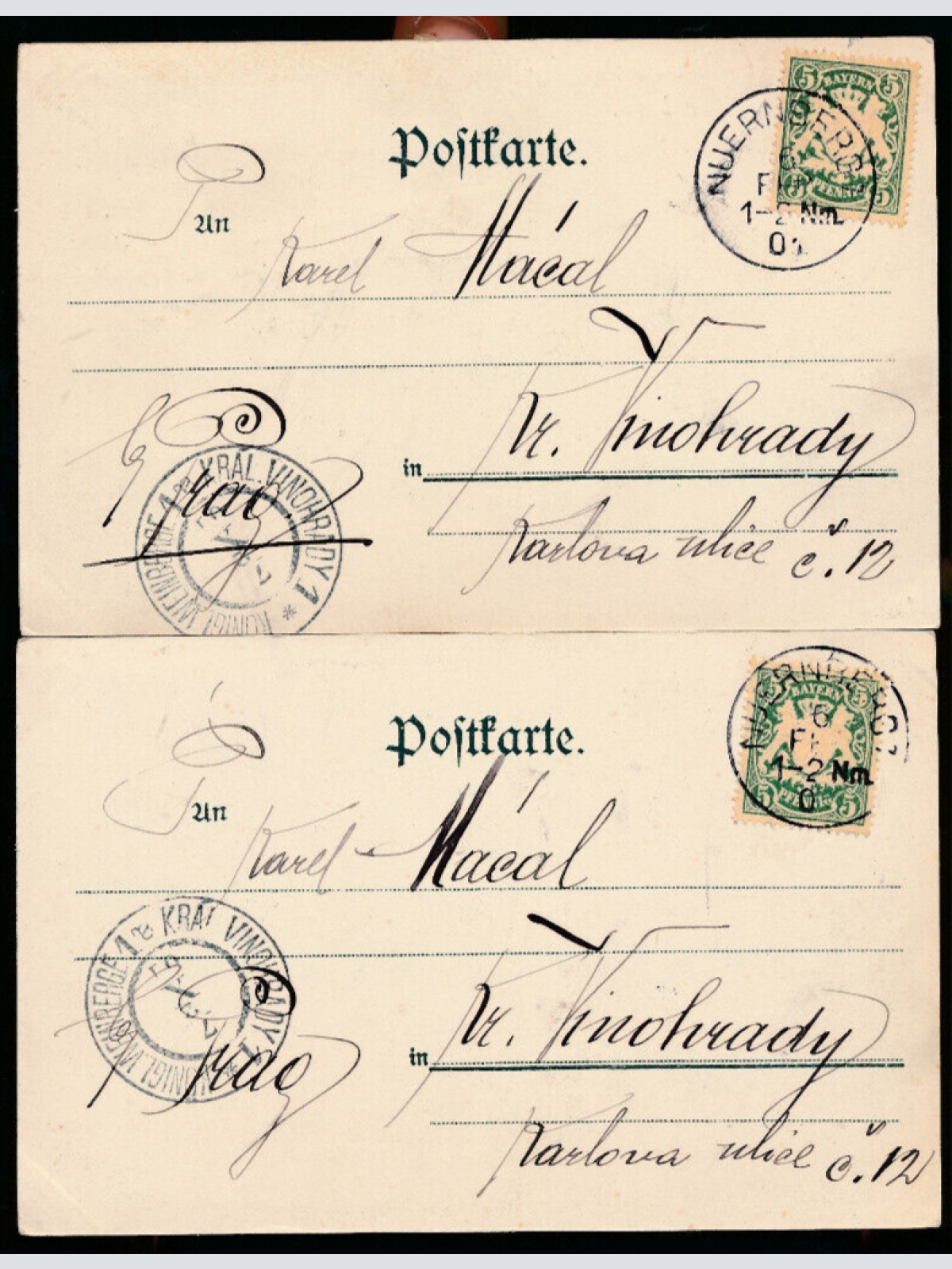 2 Karten aus Nürnberg Kettensteg + Karlsbrücke Rheinland - Pfalz (3197)