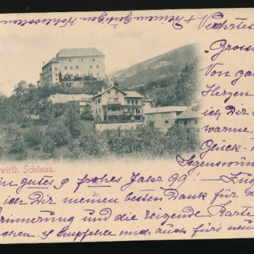 AK aus Schönna bei Meran mit Schloss Schönna Italien (2891)