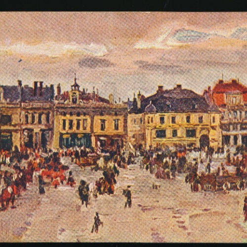 Künstler AK aus Prag - Praha mit Bahnhof Masarykovo (3570)