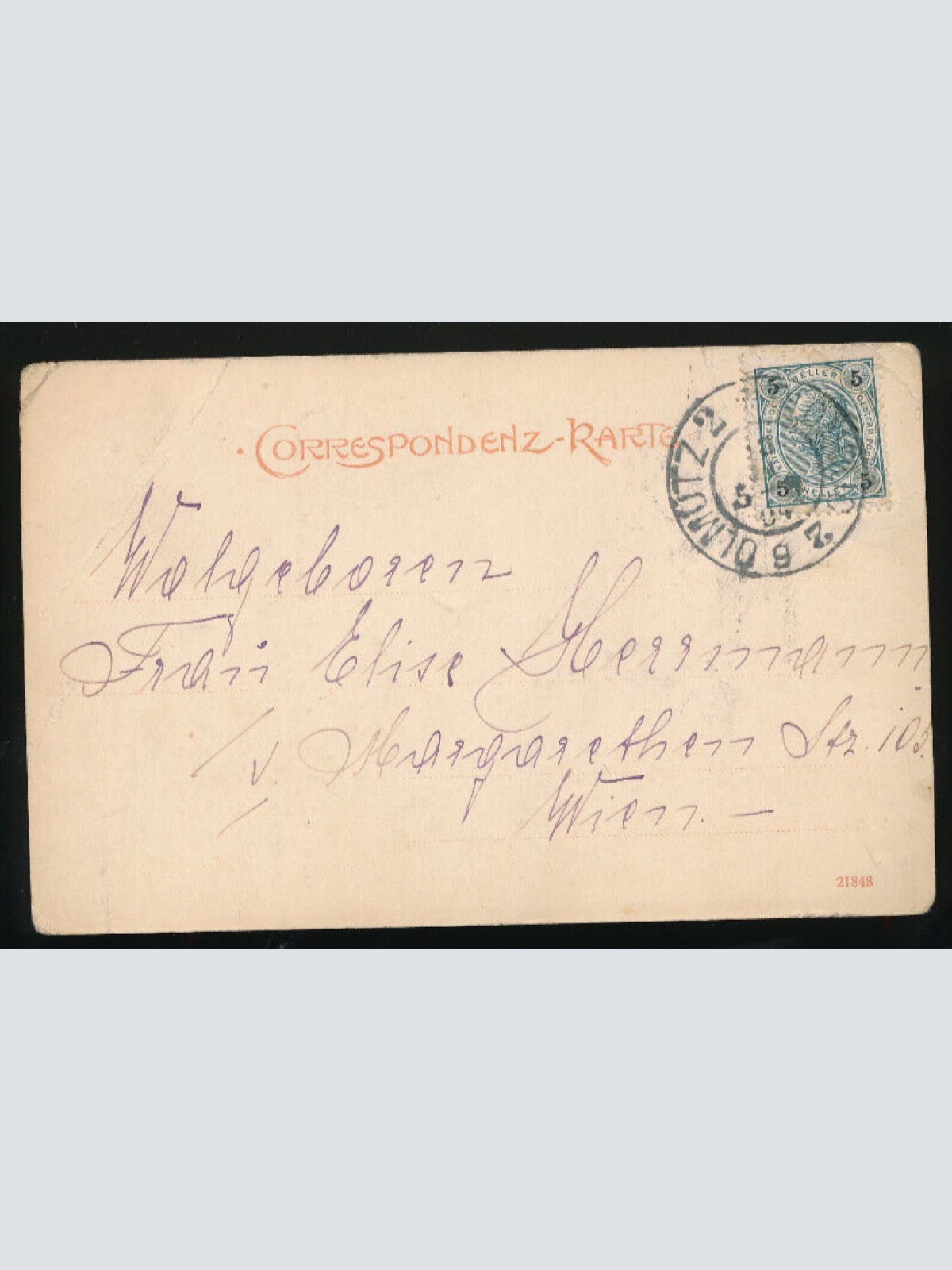 AK aus Olmütz Theresiengasse Tschechoslowakei (3473)