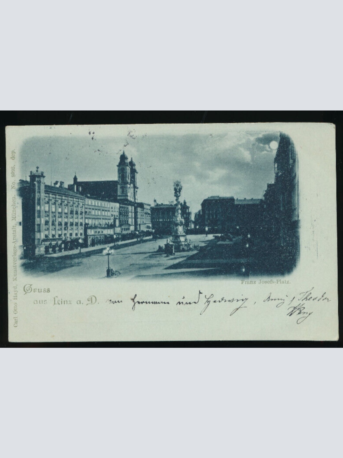 Mondschein - Karte aus Grein an der Donau Oberösterreich (3516)