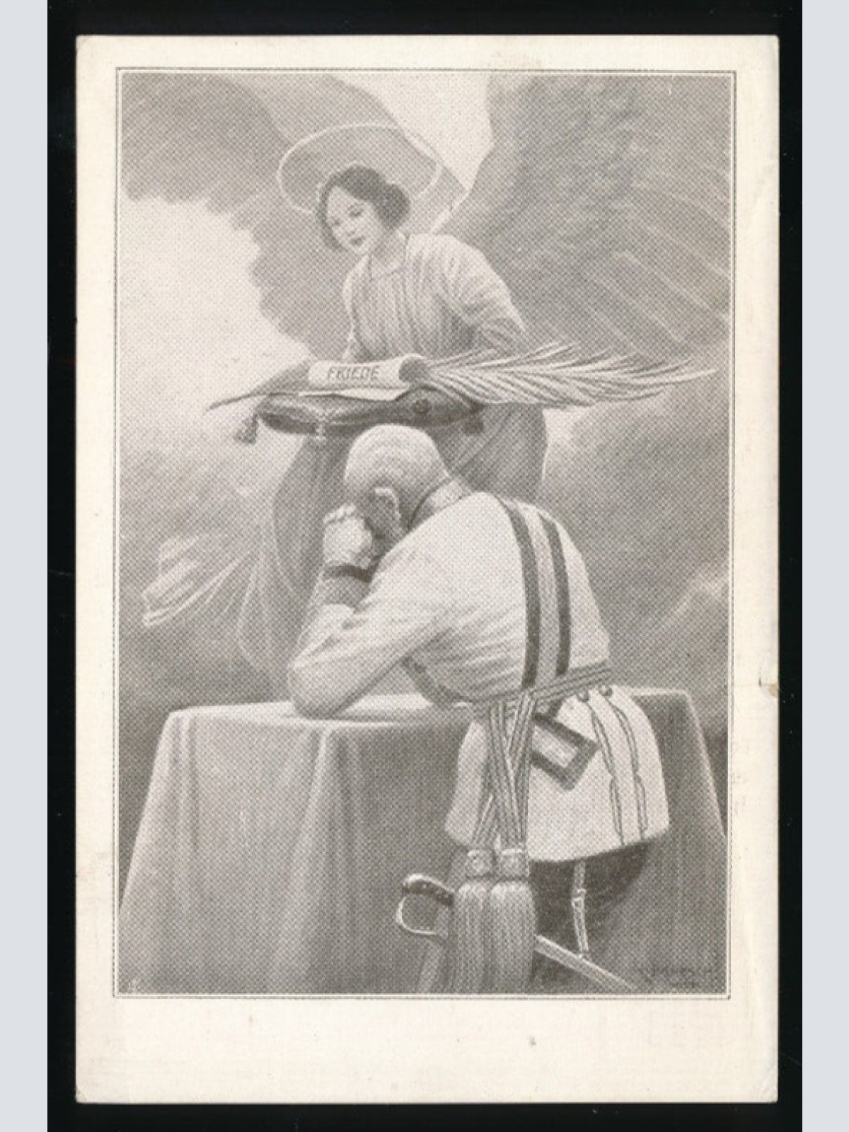 AK Kaiser Franz Josef vor einem Engel (3520)