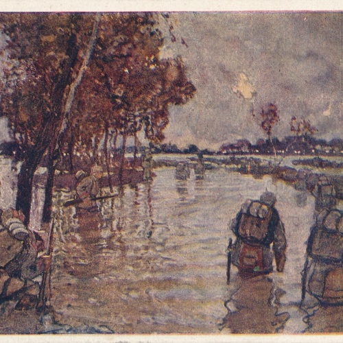 AK, Im Überschwemmungsgebiet bei Ypern, Rot-Kreuz-Karte Nr. 235 (S333)