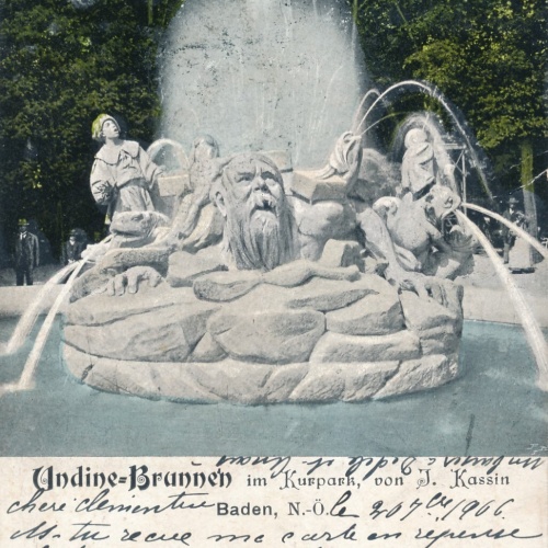 AK, Baden bei Wien, Udine Brunnen, Niederösterreich, Österreich (S251)