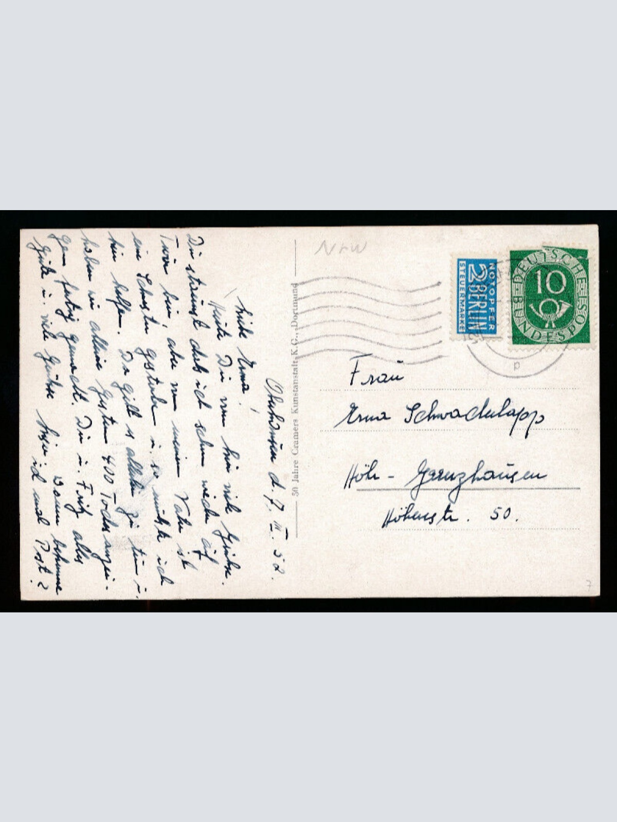 AK aus Oberhausen mit Hauptbahnhof Nordrheinwestalen (3862)