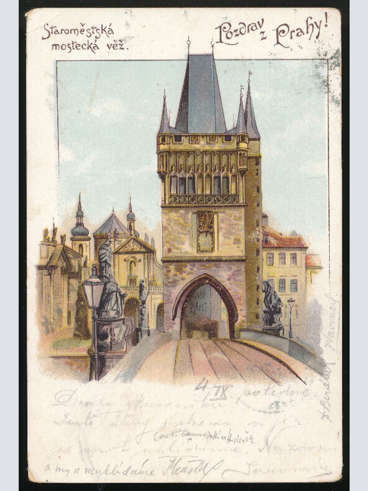 AK aus Praha - Prag Staromestska mostecka vez Tschechoslowakei (3554)